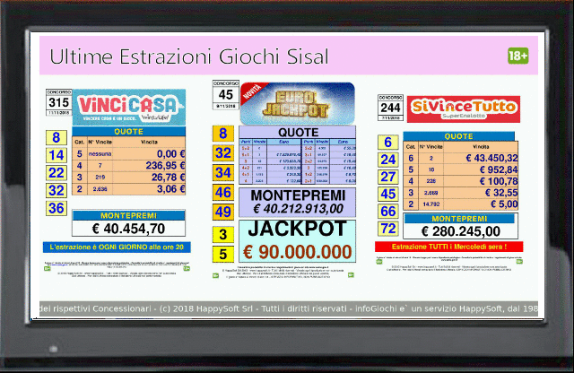 Decoder Video RISULTATI GIOCHI